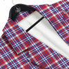 White USA Plaid And Blue Red Print Men's Sport Coat-grizzshop