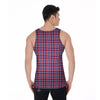 White USA Plaid And Blue Red Print Men's Tank Top-grizzshop