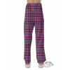 White USA Plaid And Blue Red Print Pajama Pants-grizzshop