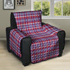 White USA Plaid And Blue Red Print Recliner Protector-grizzshop