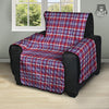 White USA Plaid And Blue Red Print Recliner Protector-grizzshop