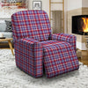 White USA Plaid And Blue Red Print Recliner Slipcover-grizzshop