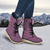 White USA Plaid And Blue Red Print Snow Boots-grizzshop