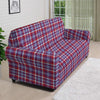 White USA Plaid And Blue Red Print Sofa Cover-grizzshop