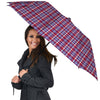 White USA Plaid And Blue Red Print Umbrella-grizzshop