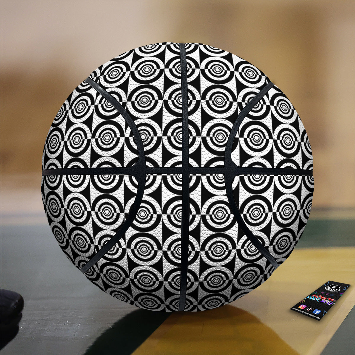 White And Black Target Board Print Pattern Basketball
