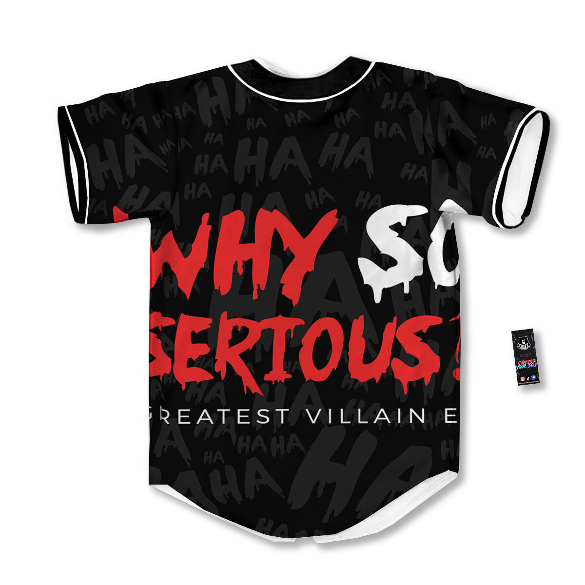 Why So Serious Laughing Joker Print Baseball Jersey-grizzshop