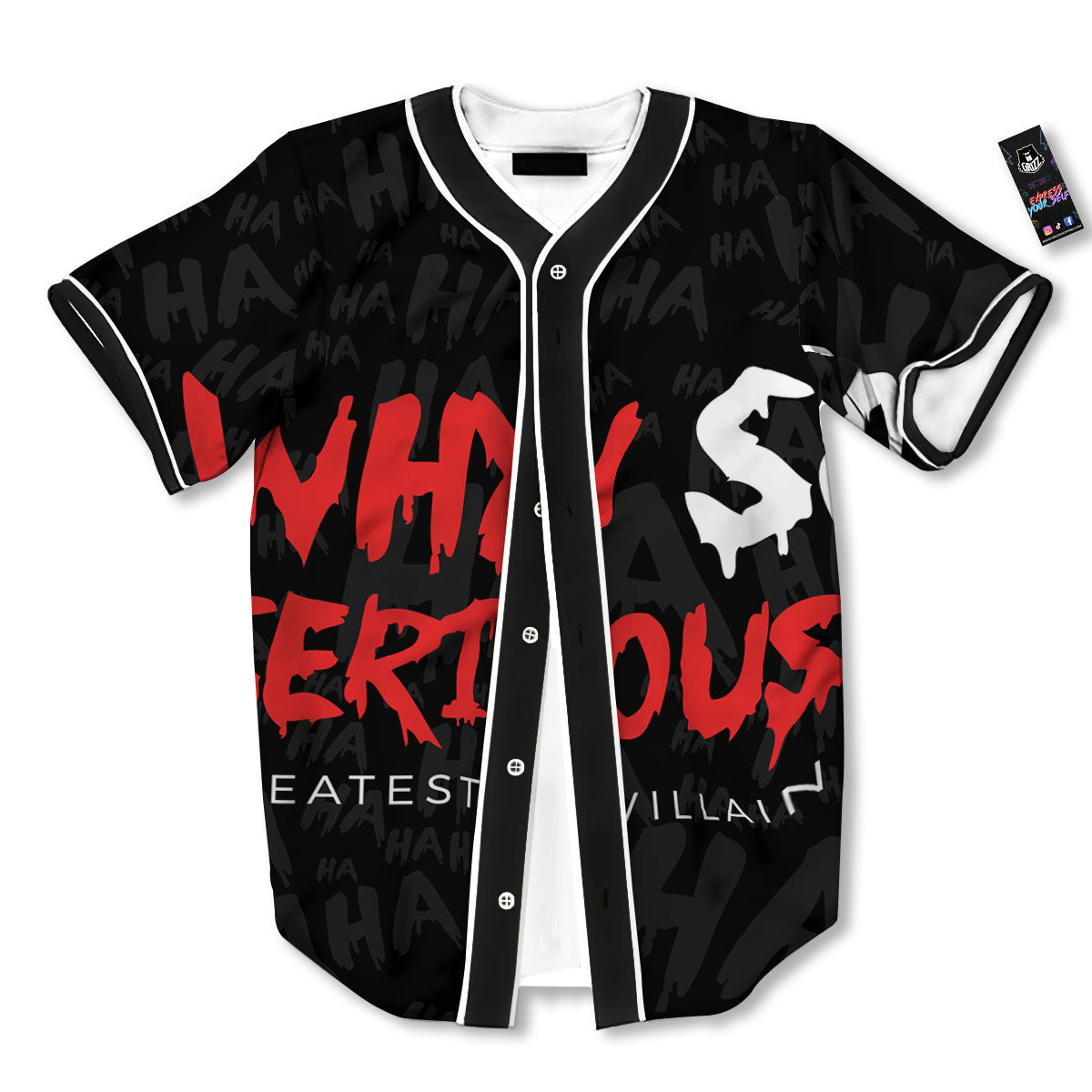 Why So Serious Laughing Joker Print Baseball Jersey-grizzshop