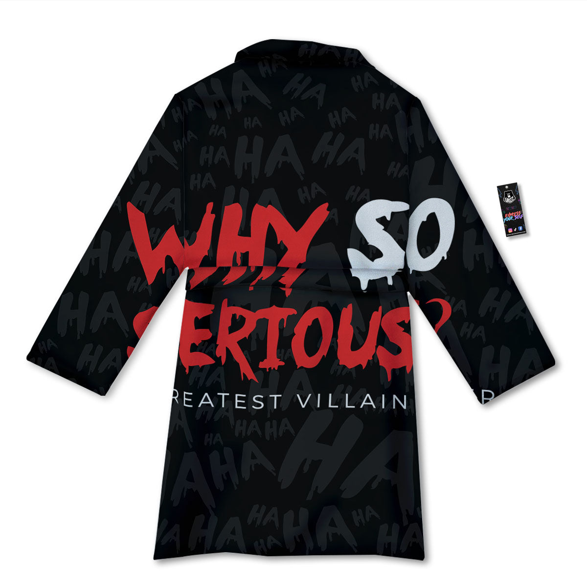 Why So Serious Laughing Joker Print Bathrobe-grizzshop