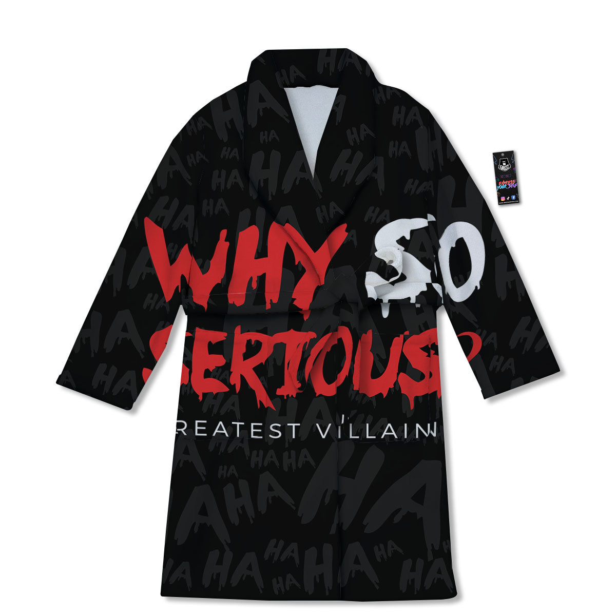 Why So Serious Laughing Joker Print Bathrobe-grizzshop