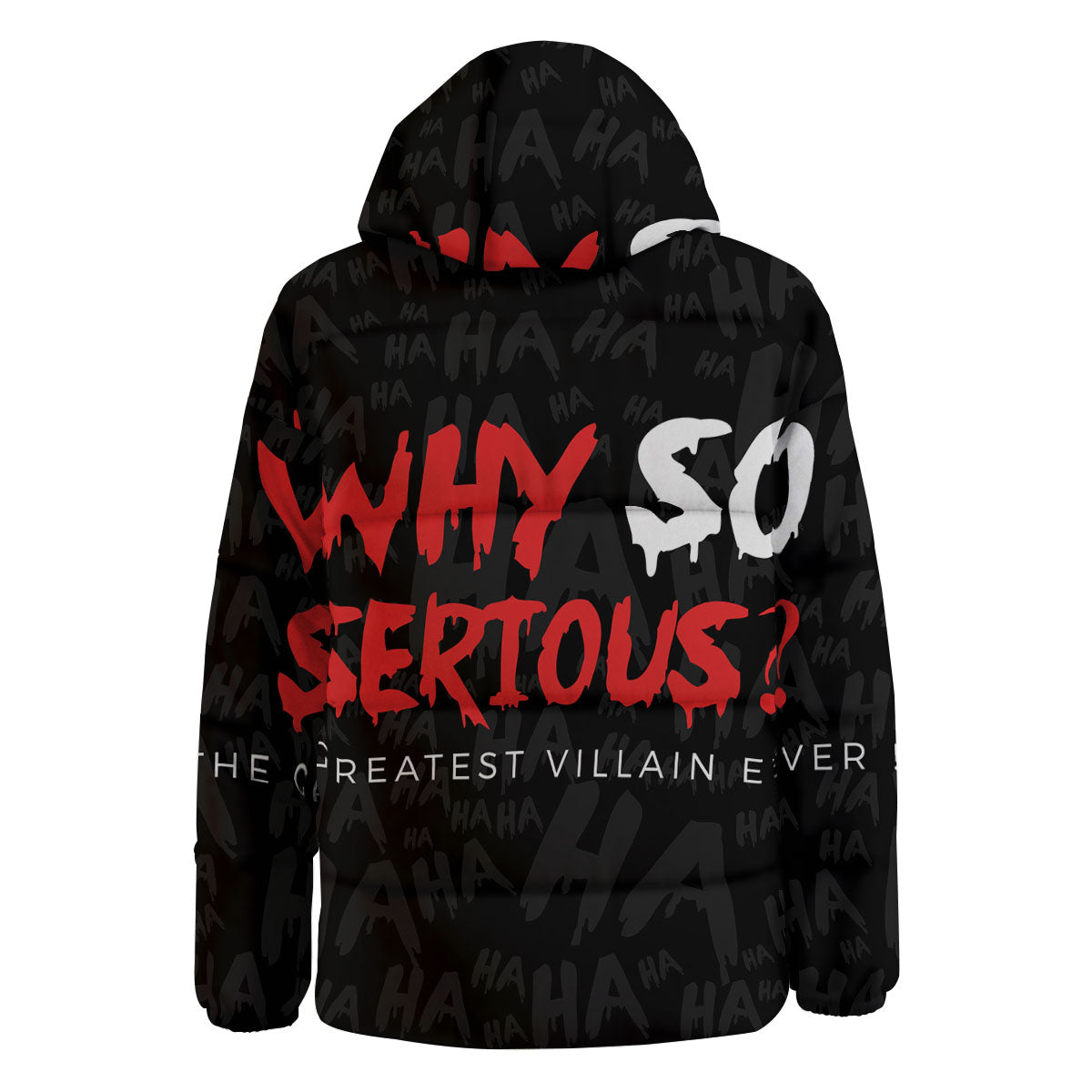 Why So Serious Laughing Joker Print Down Jacket-grizzshop