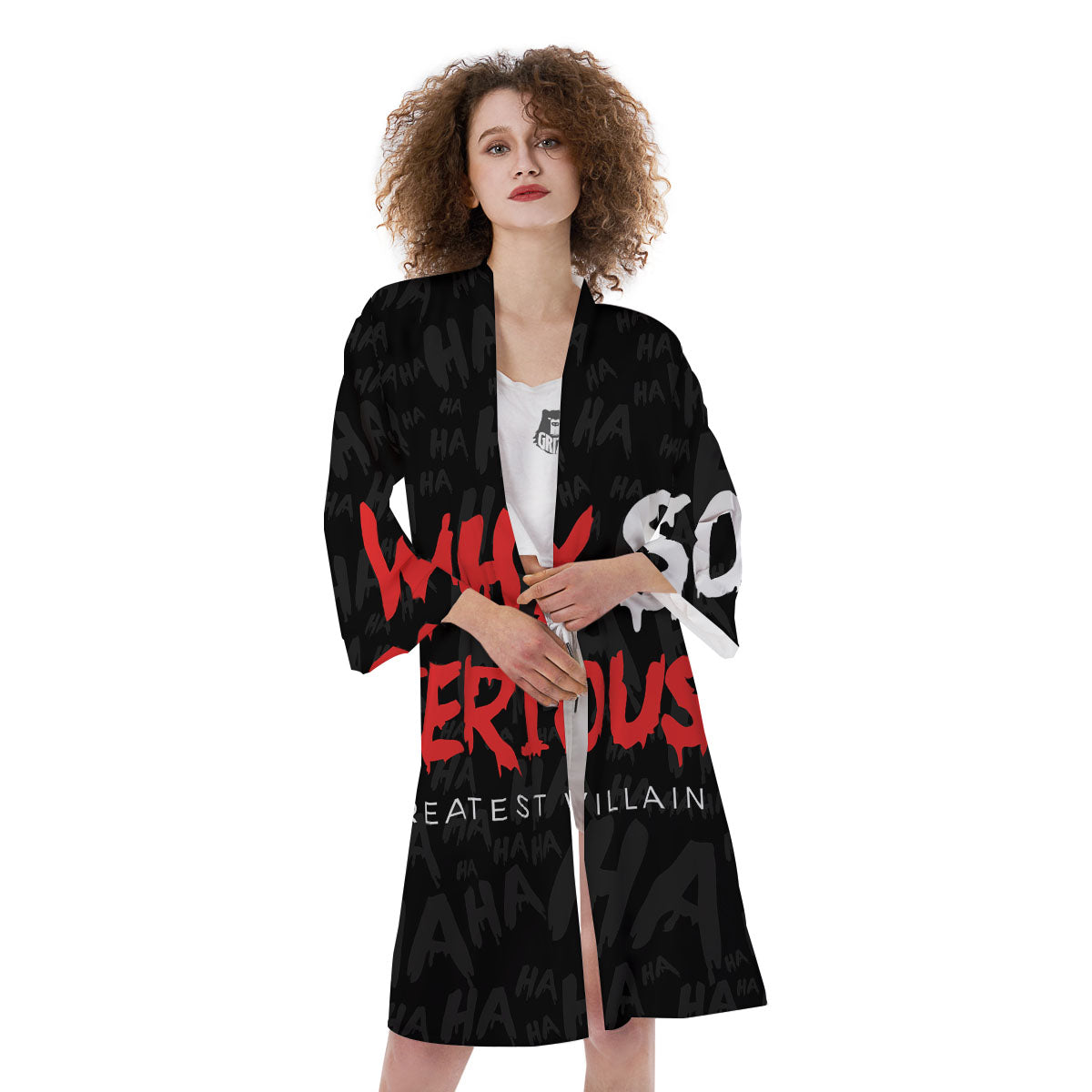 Why So Serious Laughing Joker Print Kimono-grizzshop