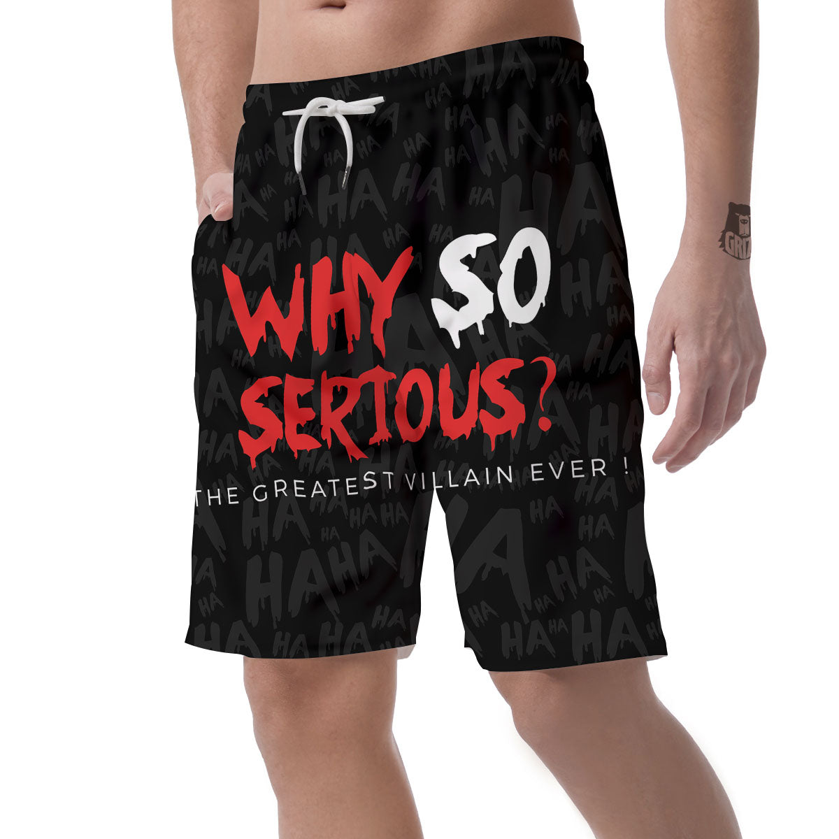 Why So Serious Laughing Joker Print Men's Shorts-grizzshop