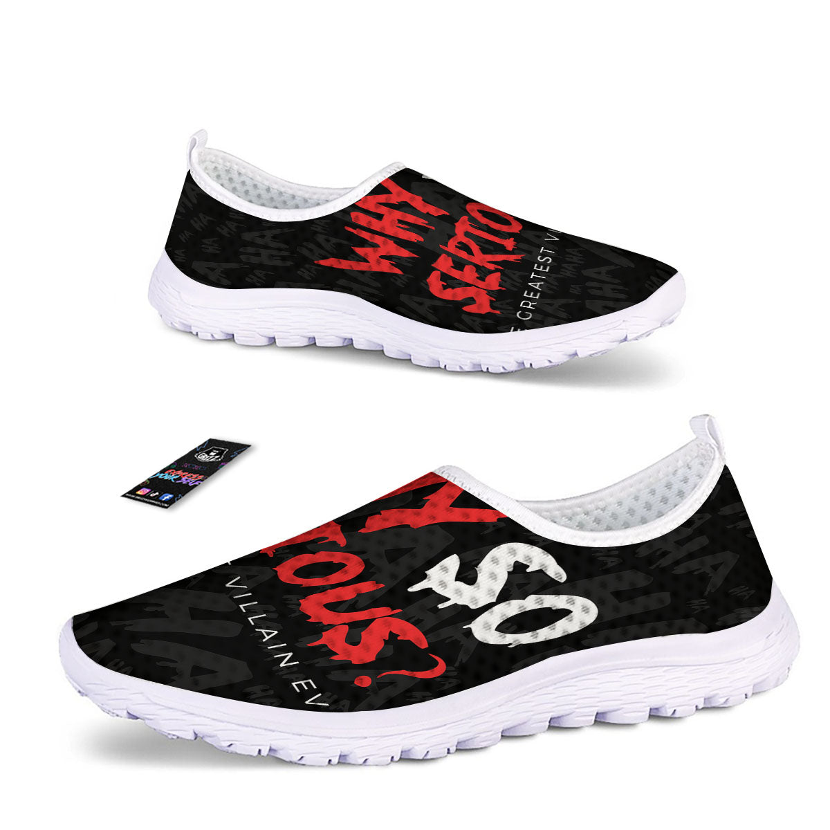 Why So Serious Laughing Joker Print Nurse Shoes-grizzshop
