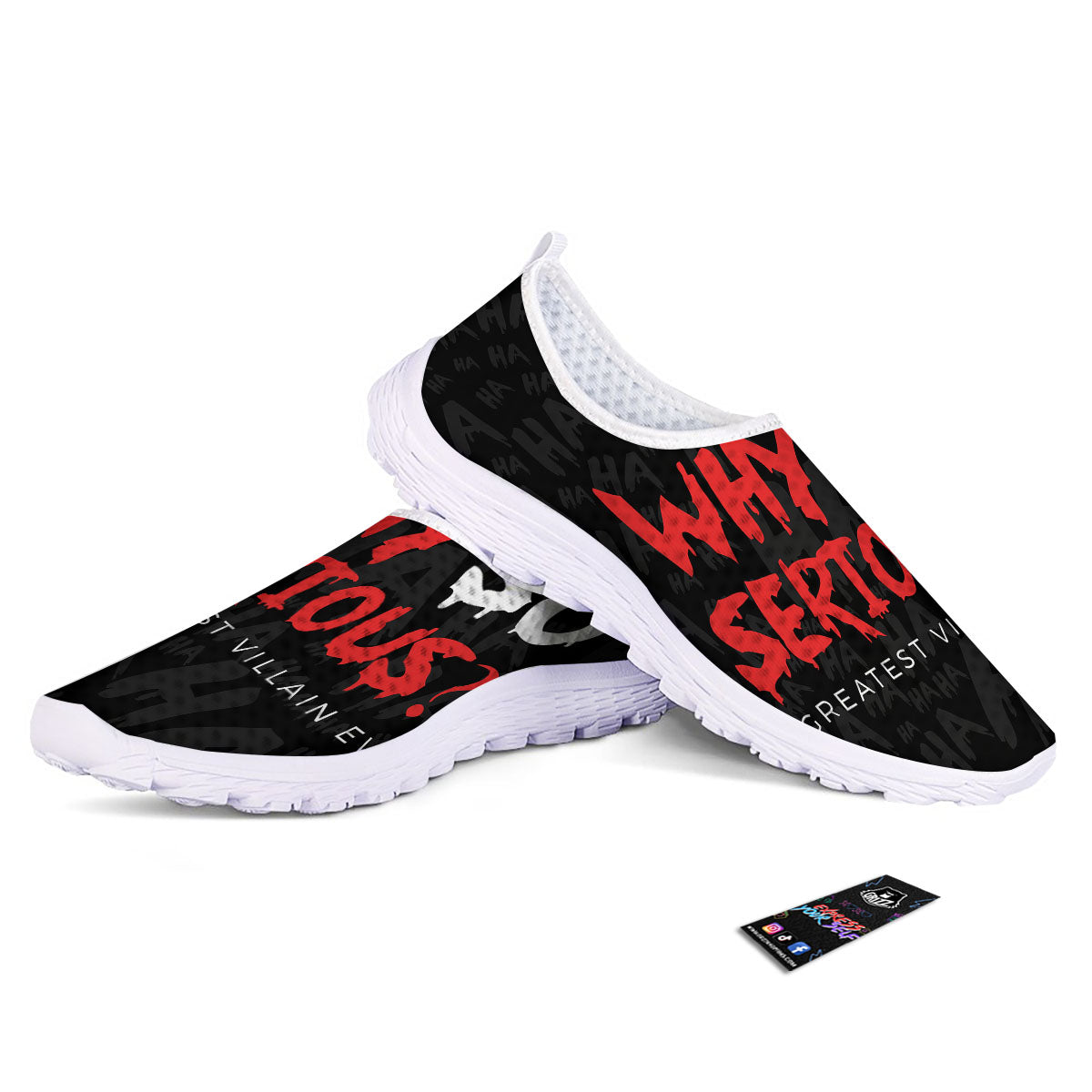 Why So Serious Laughing Joker Print Nurse Shoes-grizzshop