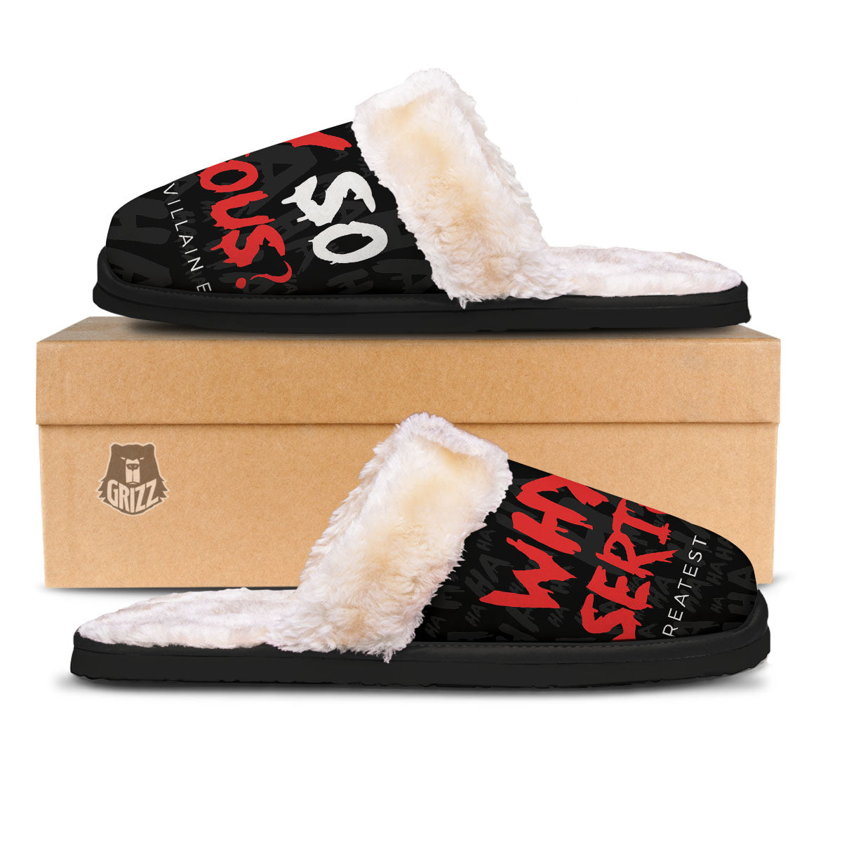 Why So Serious Laughing Joker Print Slippers-grizzshop