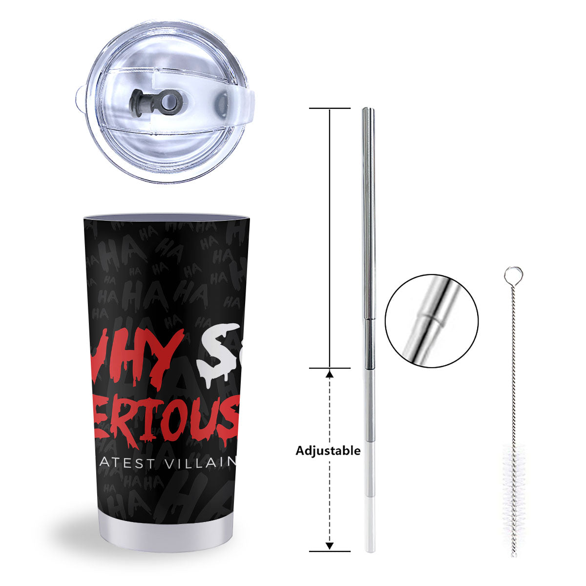 Why So Serious Laughing Joker Print Tumbler-grizzshop