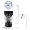 Wicca Devil Skull White And Black Print Tumbler-grizzshop