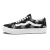 Wicca Evil Skull White And Black Print Skate Shoes-grizzshop