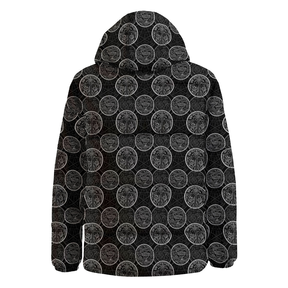 Wicca Gothic Curse Print Pattern Down Jacket-grizzshop