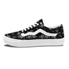 Wicca Gothic White And Black Print Skate Shoes-grizzshop