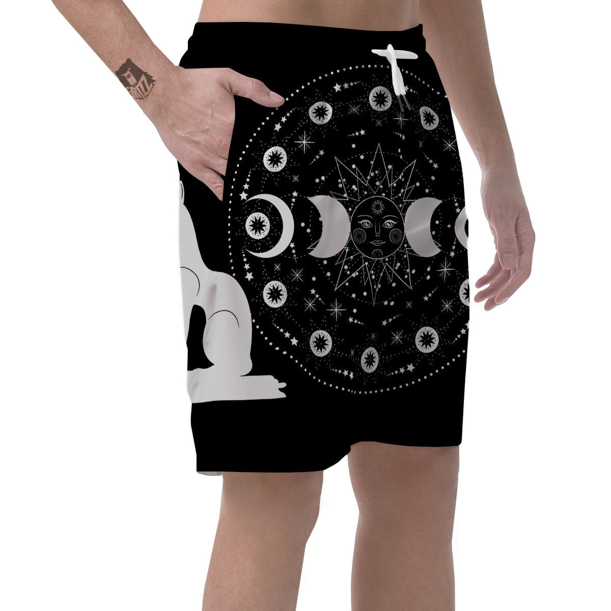 Wicca Magical White And Black Print Men's Shorts-grizzshop