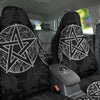 Wicca Pentagram White And Black Print Car Seat Covers-grizzshop