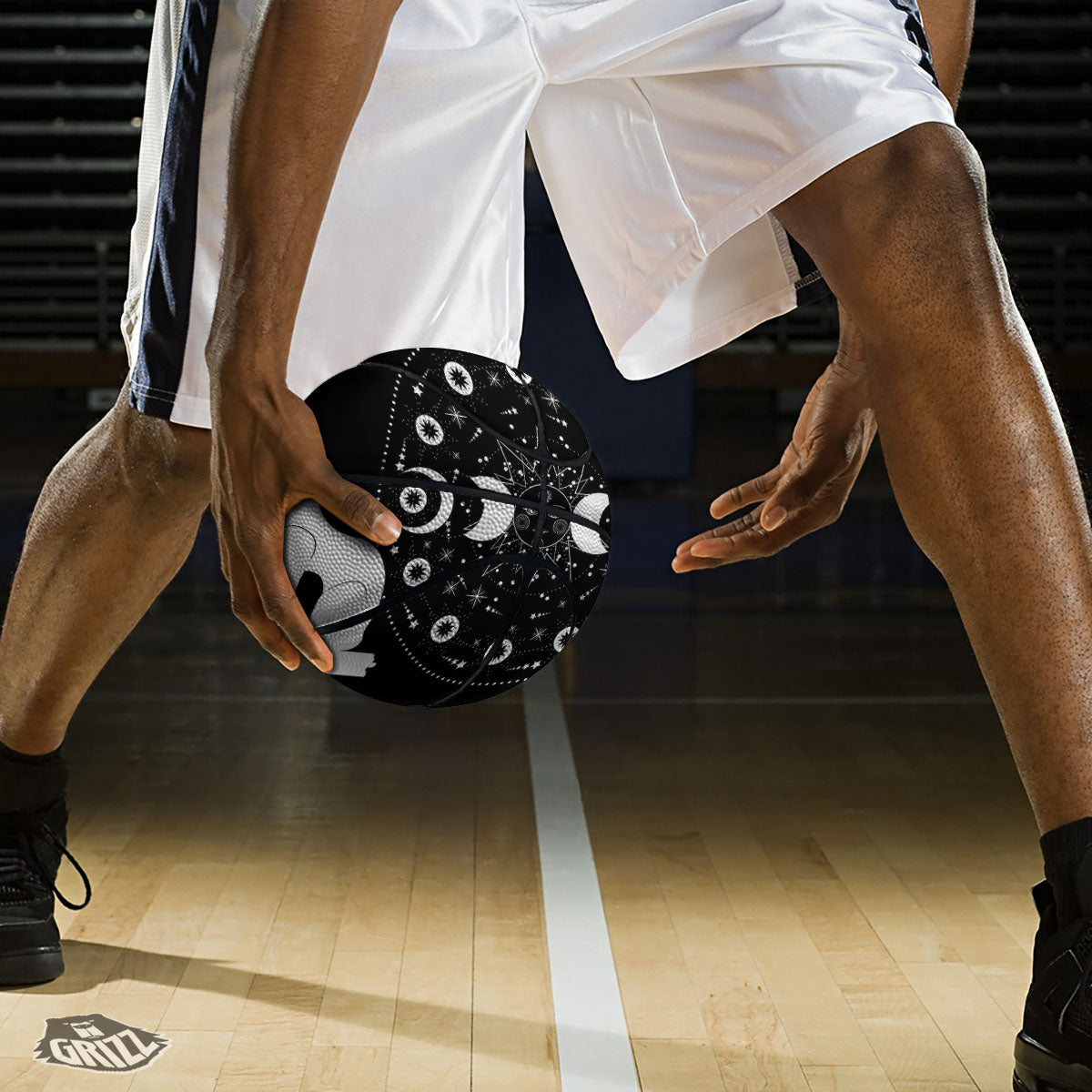 Wicca Magical White And Black Print Basketball