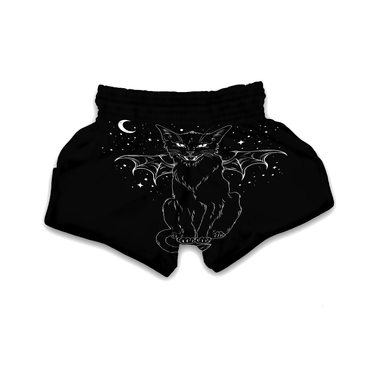 Wiccan Black Cat Muay Thai Boxing Shorts-grizzshop