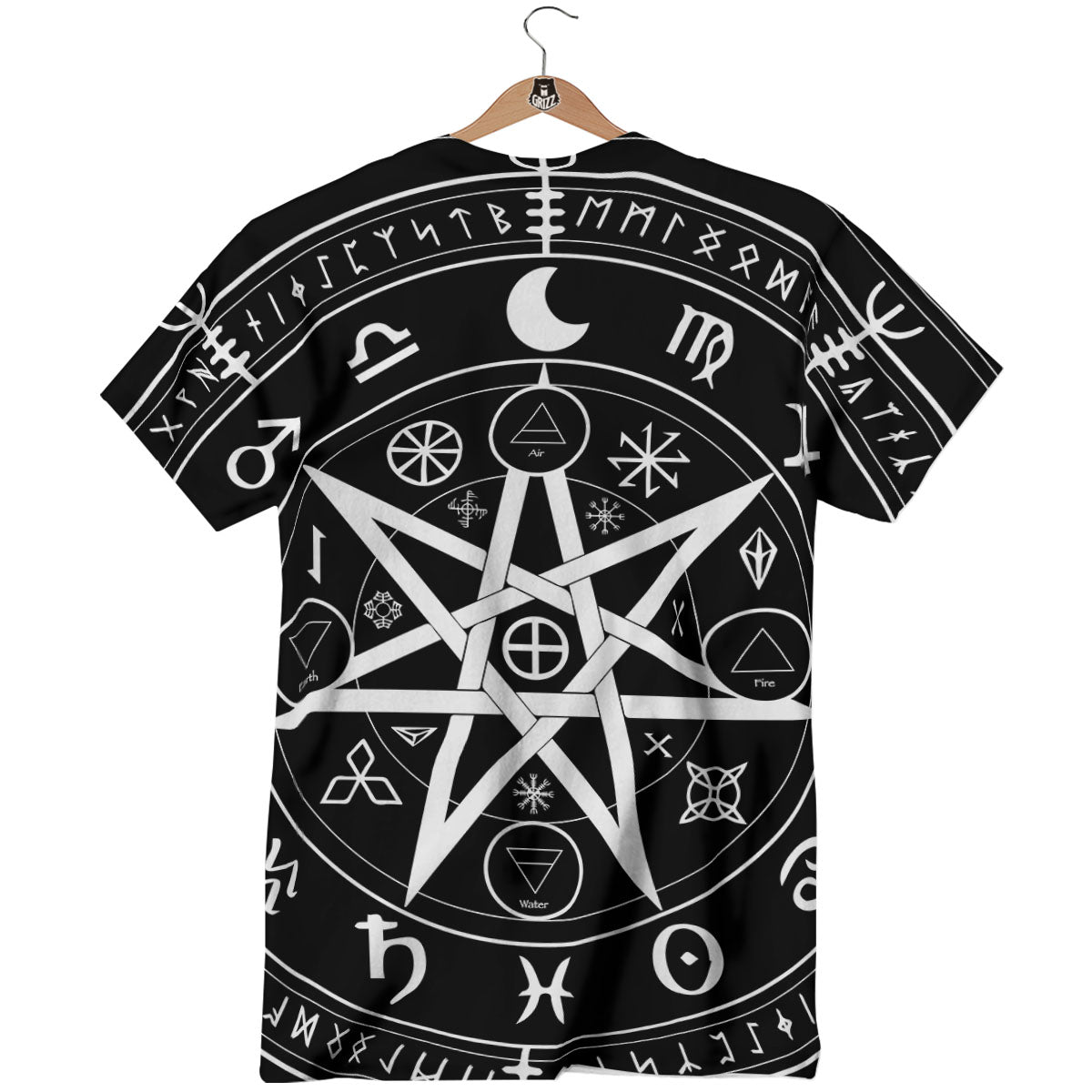 Wiccan Mystic White And Black Print T-Shirt-grizzshop
