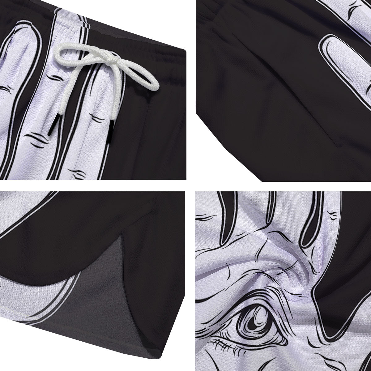 Wiccan Palmistry White And Black Print Men's Running Shorts-grizzshop