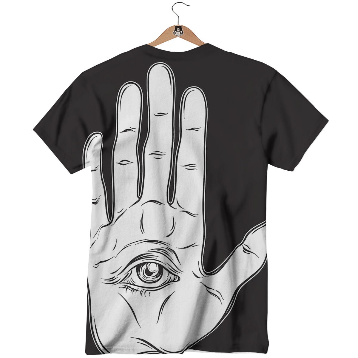 Wiccan Palmistry White And Black Print T-Shirt-grizzshop