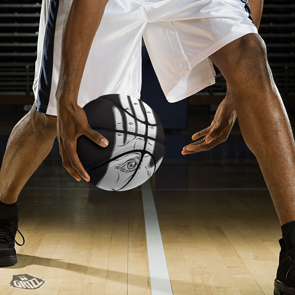 Wiccan Palmistry White And Black Print Basketball