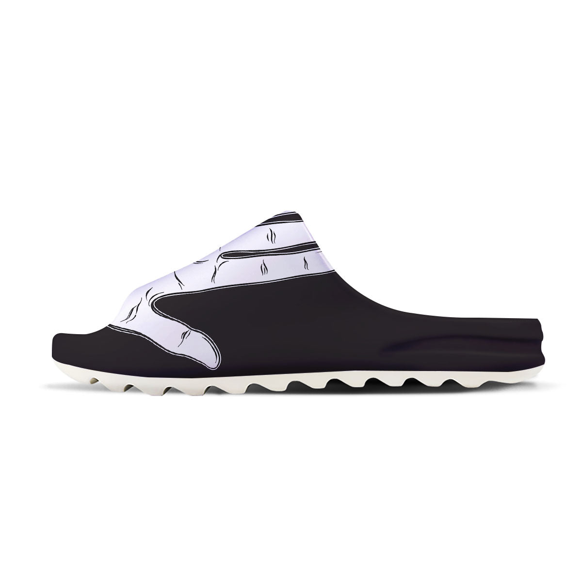 Wiccan Palmistry White And Black Print Sandals-grizzshop