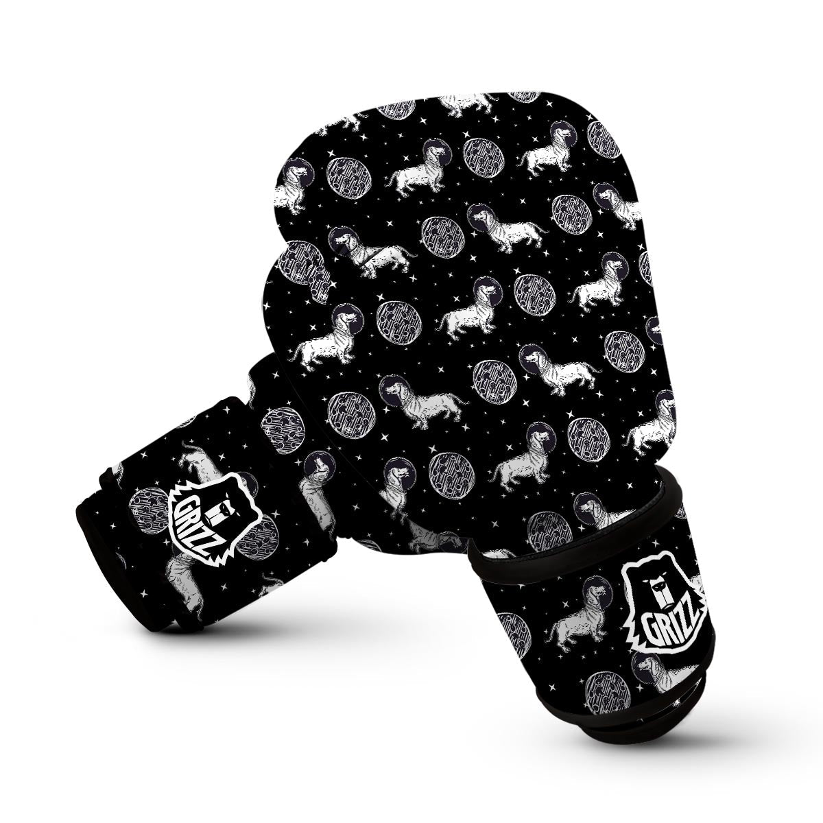 Wiener Dog Dachshund Astronaut Pattern Print Boxing Gloves-grizzshop