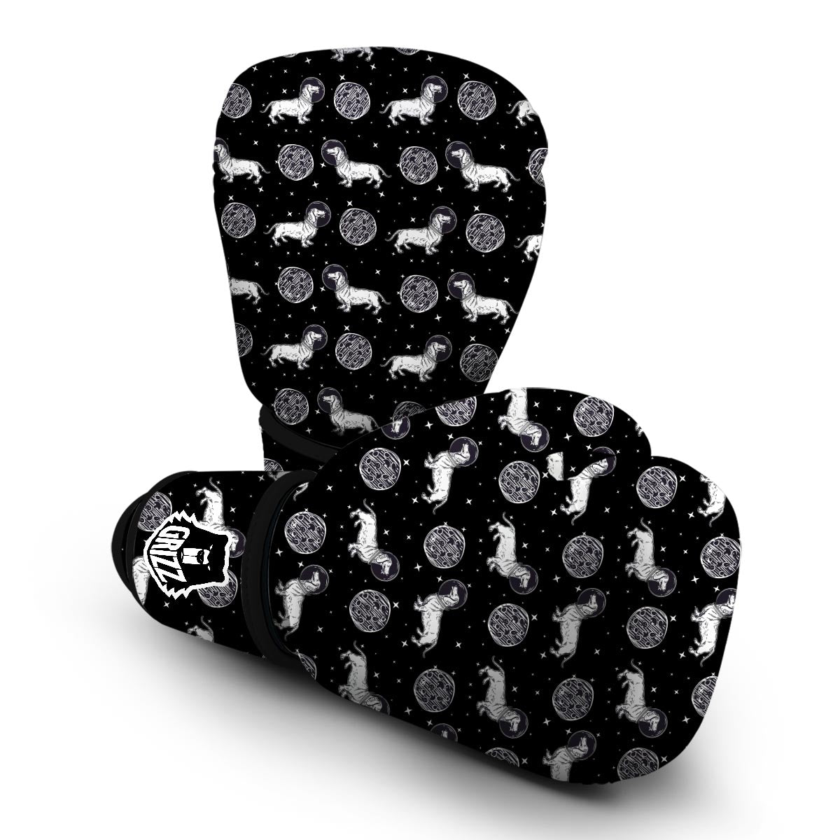 Wiener Dog Dachshund Astronaut Pattern Print Boxing Gloves-grizzshop