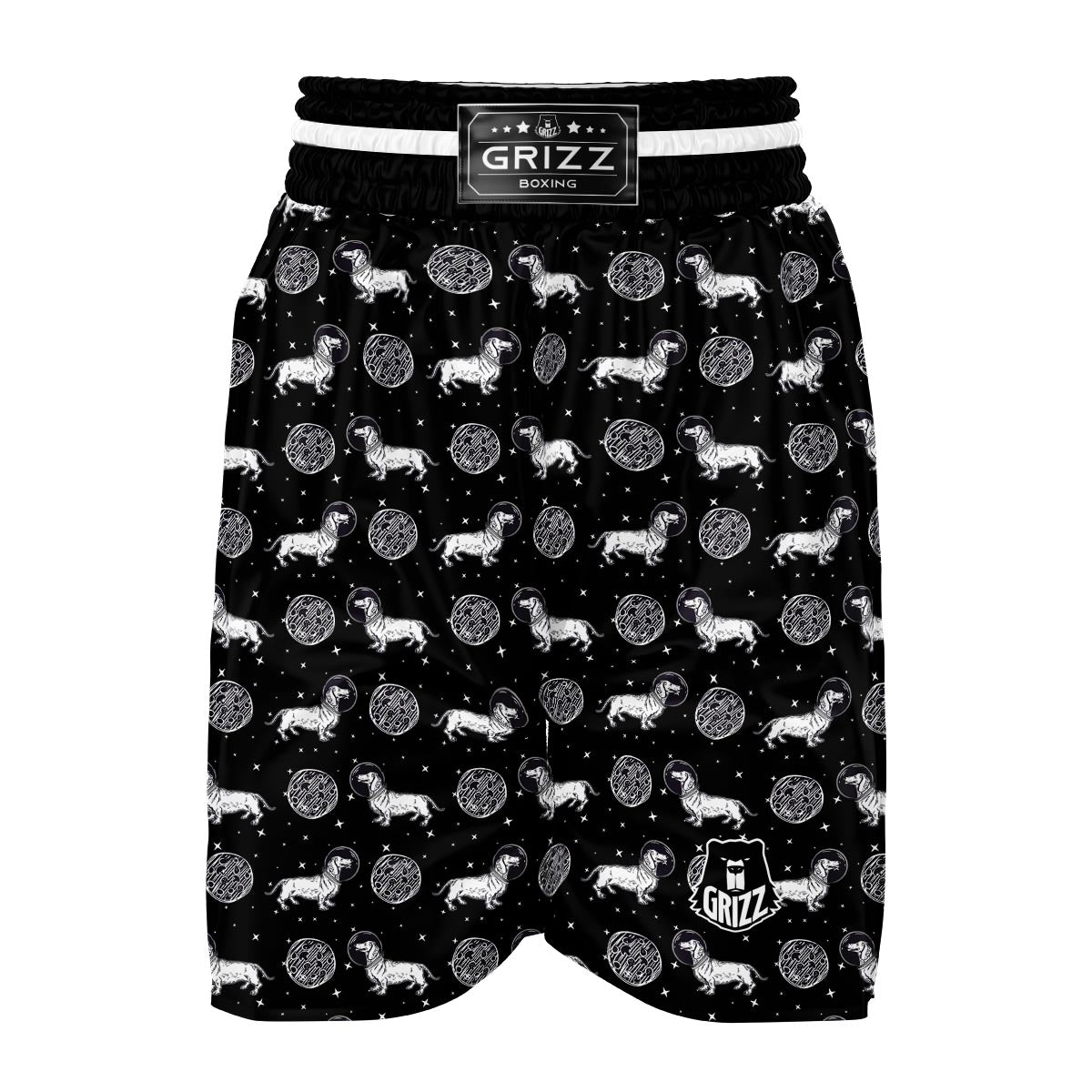Wiener Dog Dachshund Astronaut Pattern Print Boxing Shorts-grizzshop