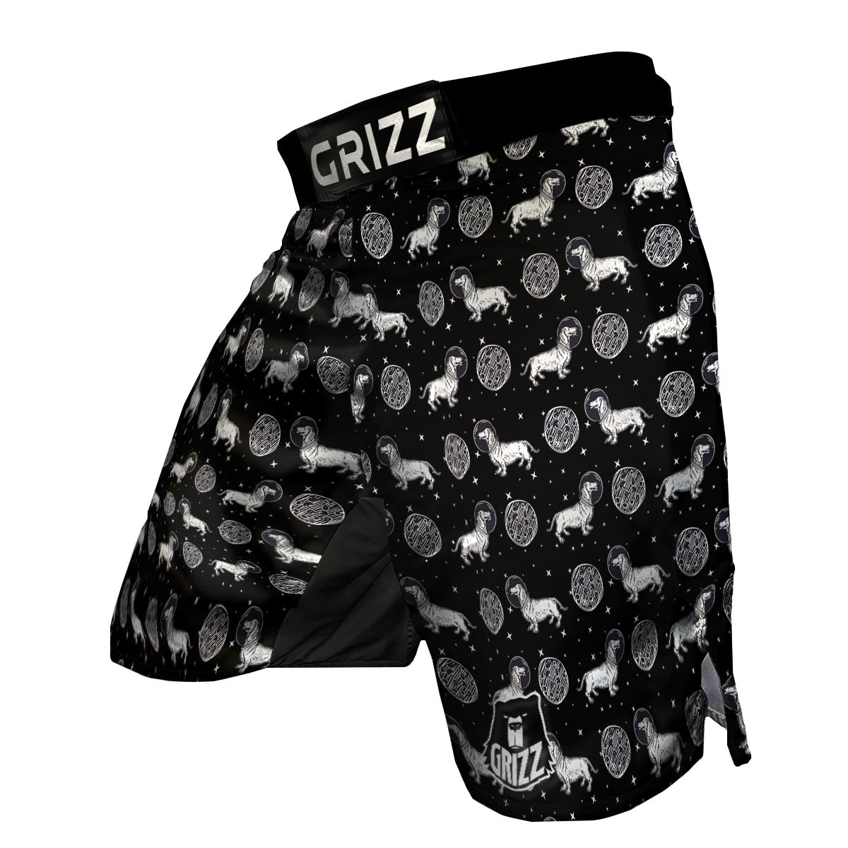 Wiener Dog Dachshund Astronaut Pattern Print MMA Shorts-grizzshop