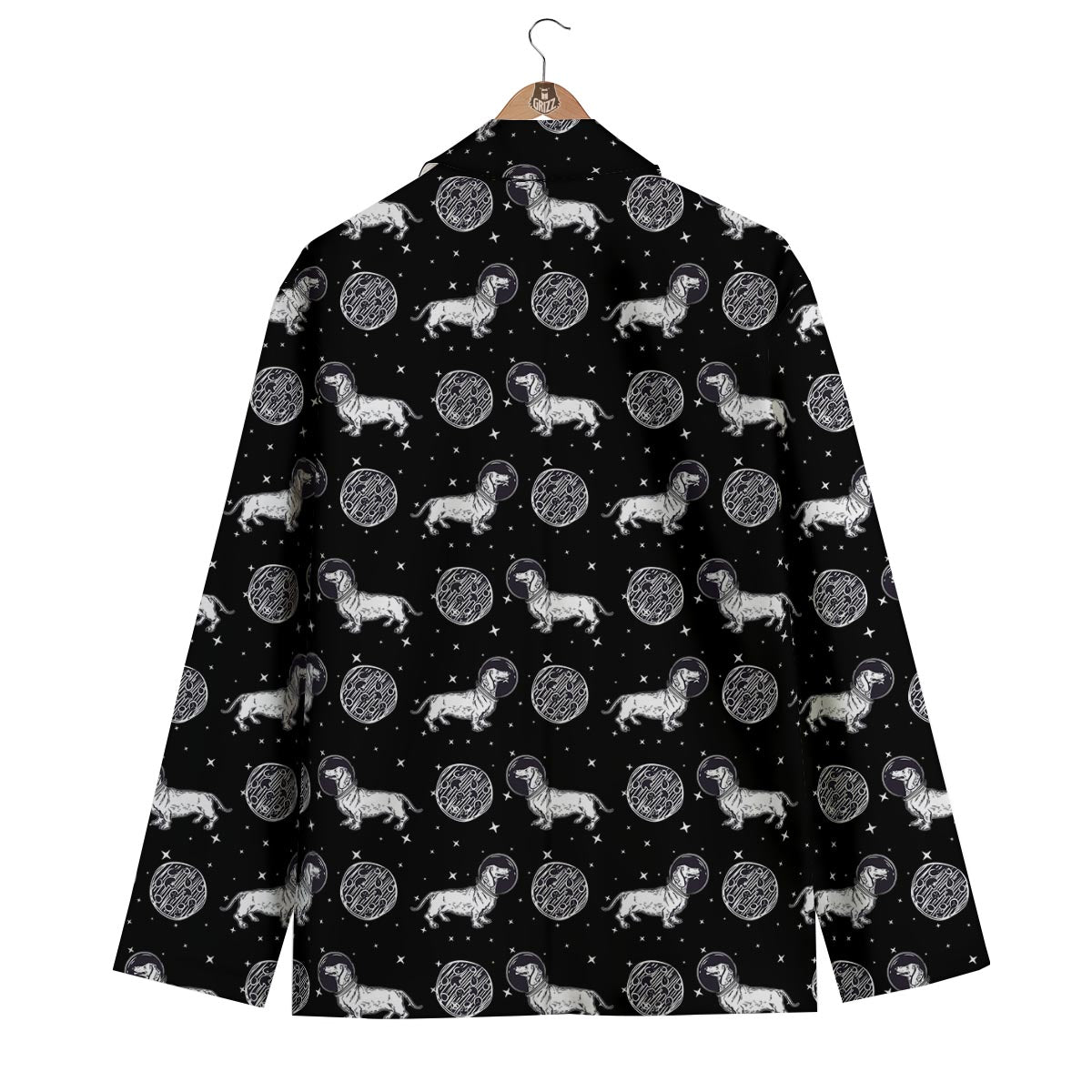 Wiener Dog Dachshund Astronaut Pattern Print Men's Blazer-grizzshop