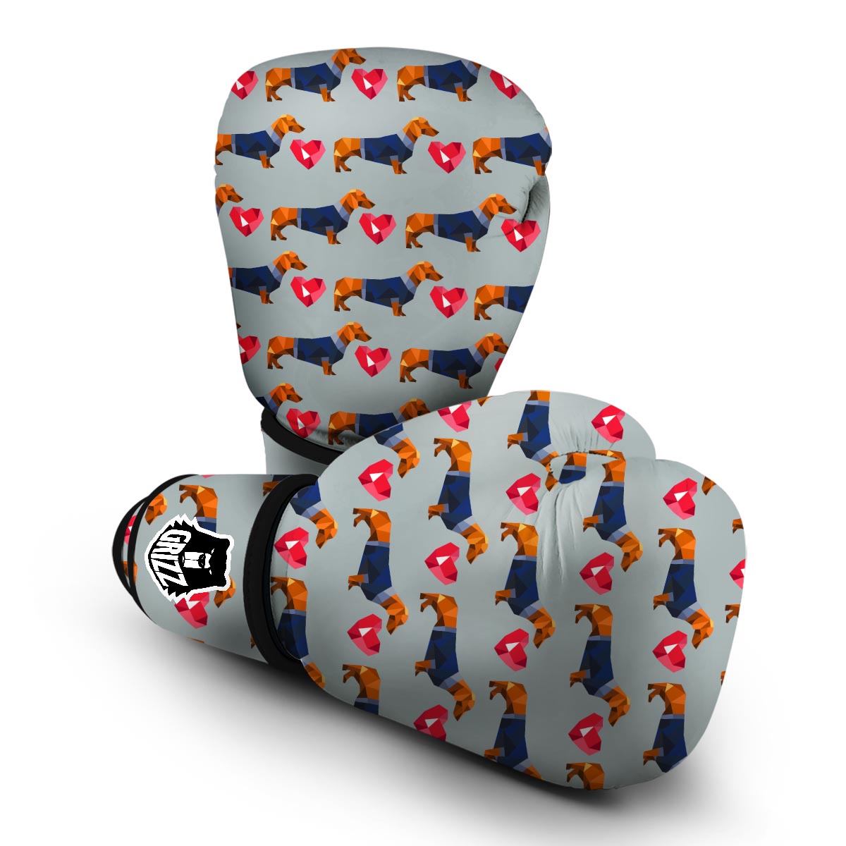 Wiener Dog Dachshund Pattern Print Boxing Gloves-grizzshop