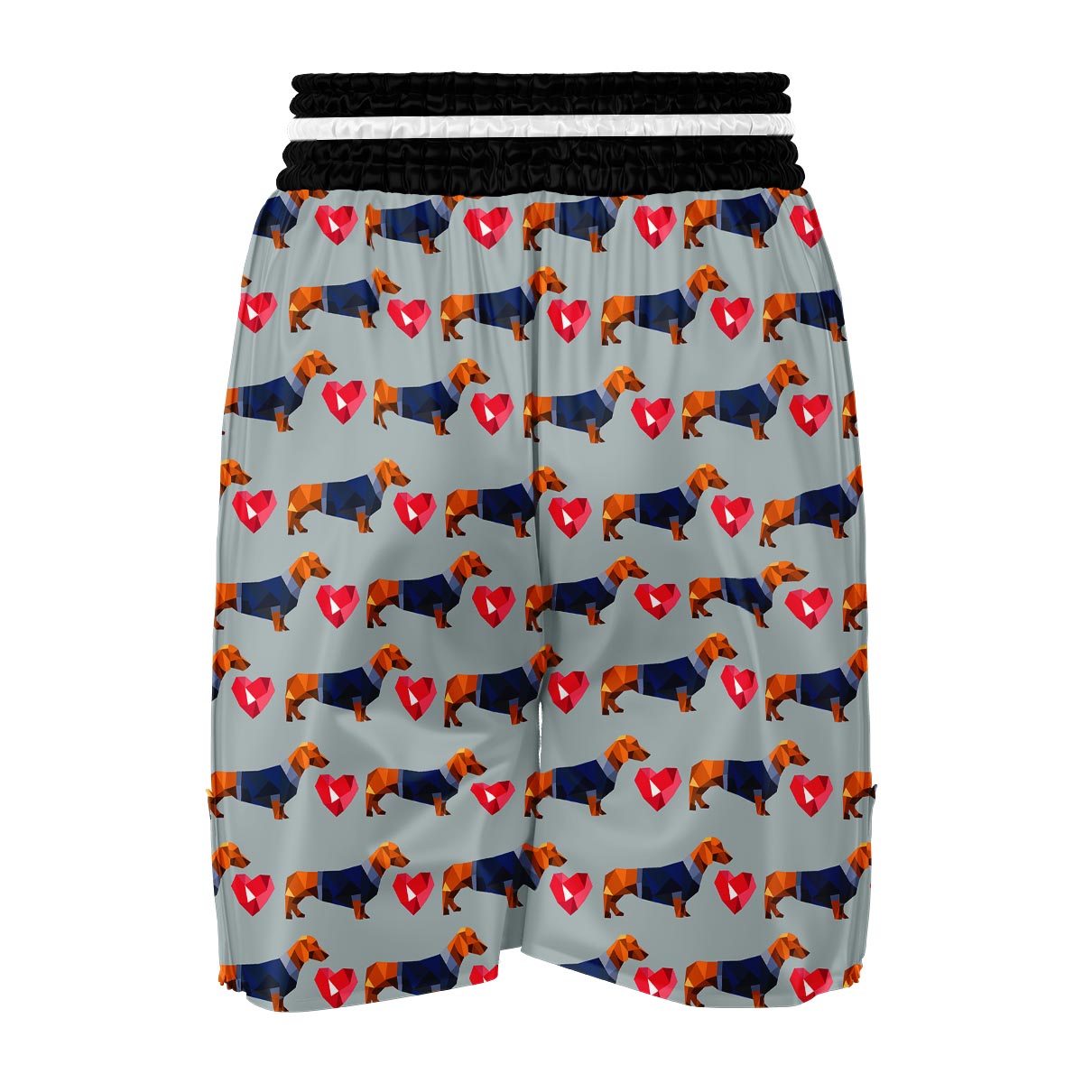 Wiener Dog Dachshund Pattern Print Boxing Shorts-grizzshop