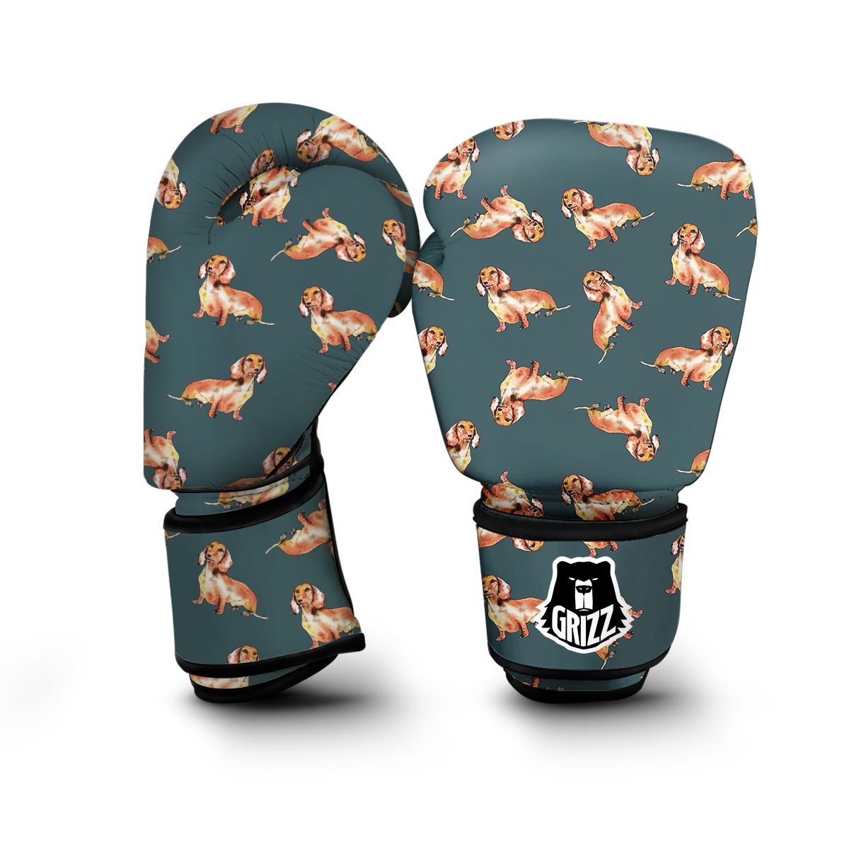 Wiener Dog Dachshund Portrait Pastel Pattern Print Boxing Gloves-grizzshop