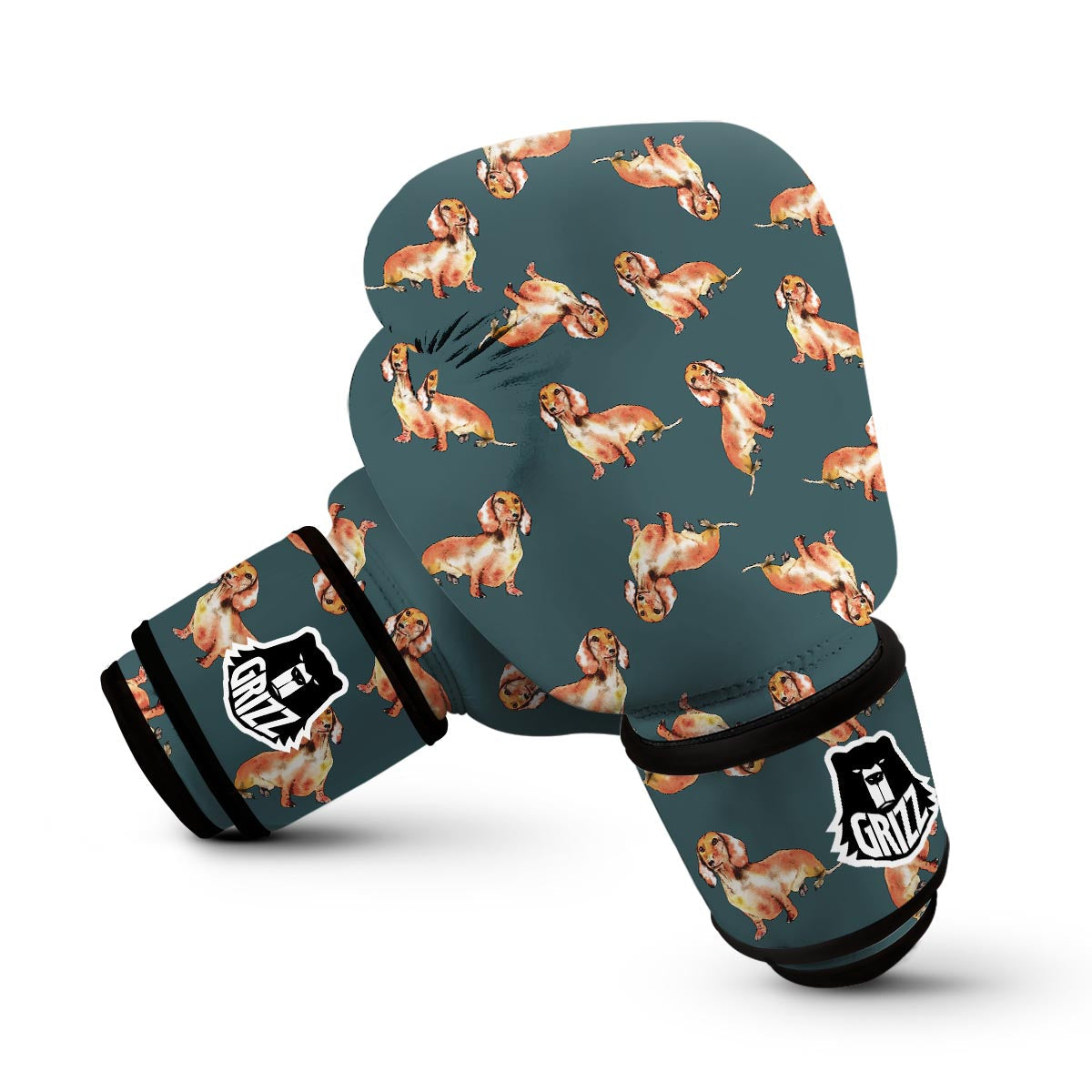 Wiener Dog Dachshund Portrait Pastel Pattern Print Boxing Gloves-grizzshop