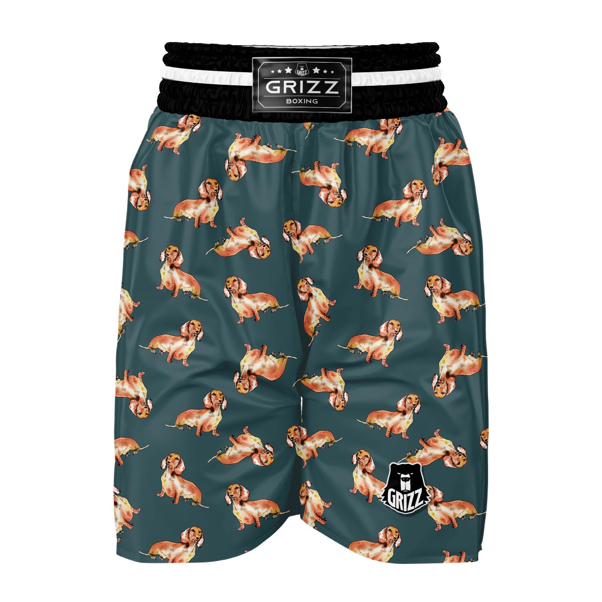 Wiener Dog Dachshund Portrait Pastel Pattern Print Boxing Shorts-grizzshop