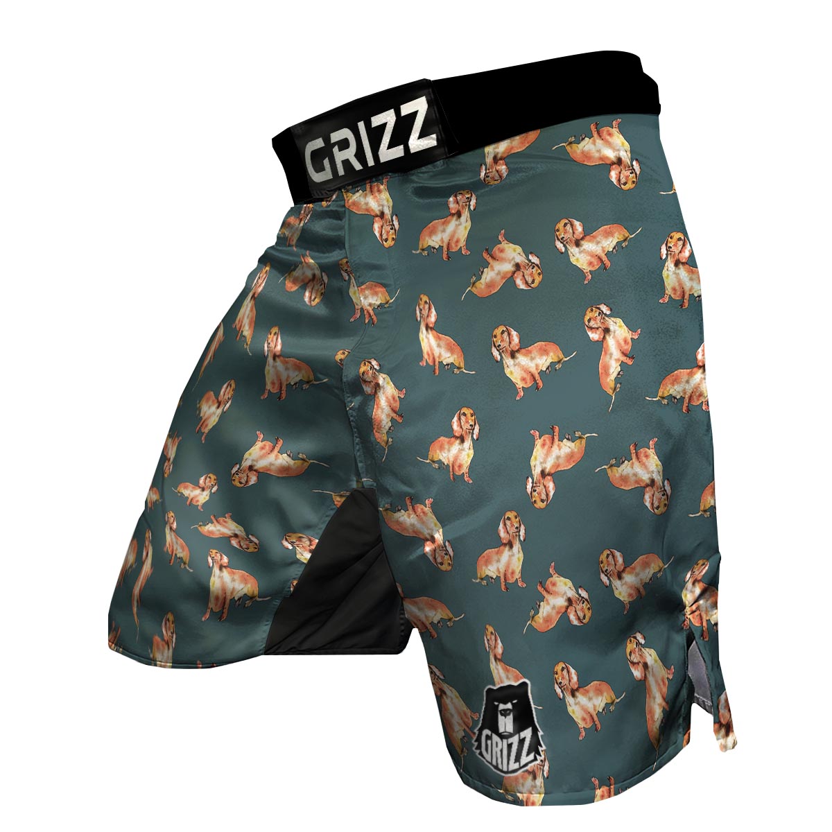 Wiener Dog Dachshund Portrait Pastel Pattern Print MMA Shorts-grizzshop
