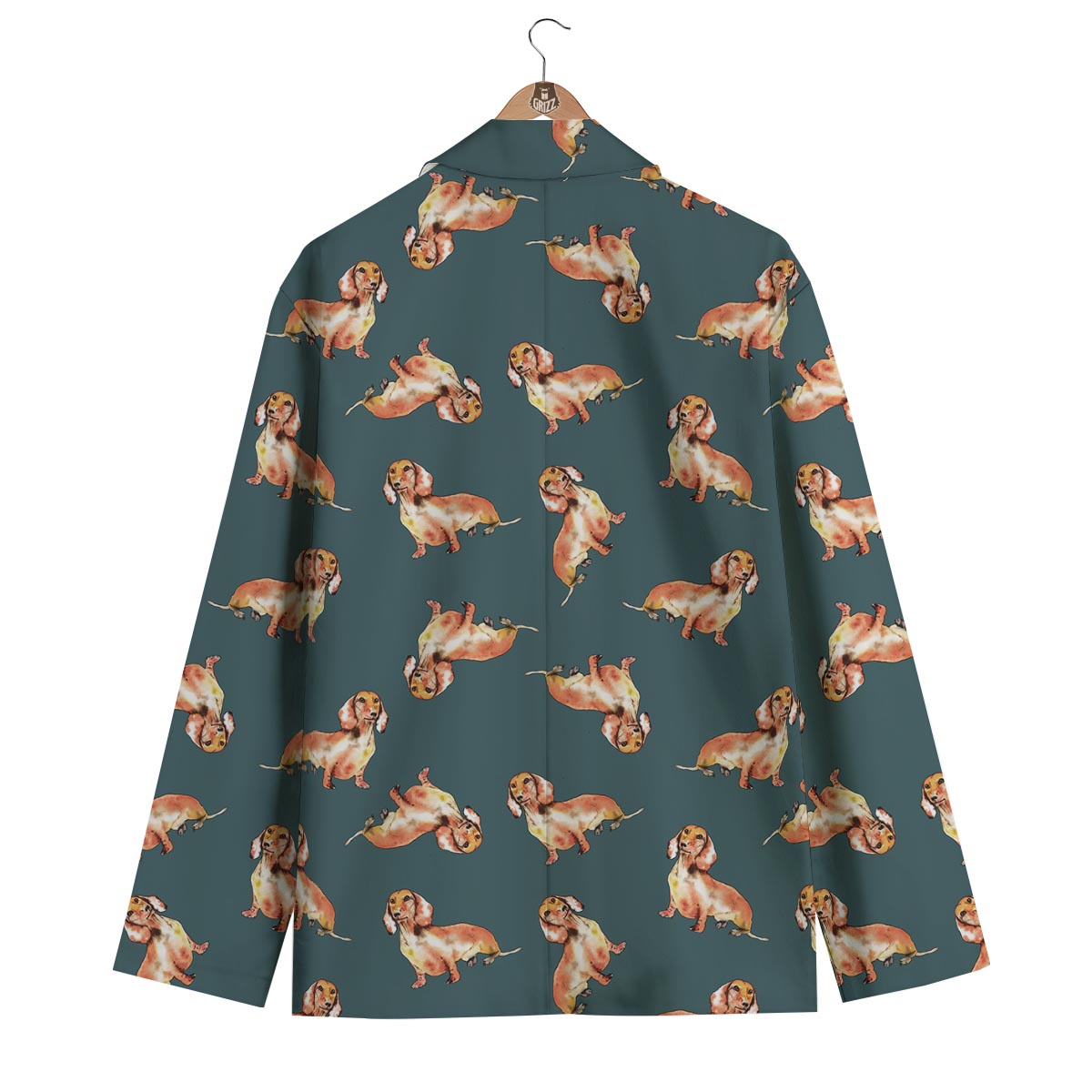 Wiener Dog Dachshund Portrait Pastel Pattern Print Men's Blazer-grizzshop