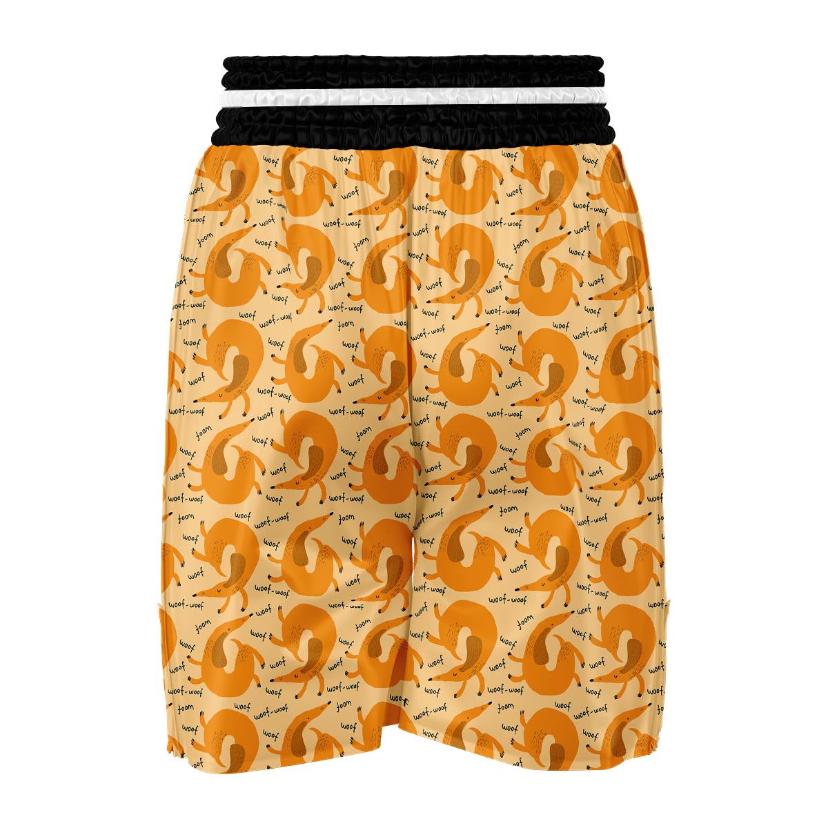 Wiener Dog Dachshund Woof Woof Pattern Print Boxing Shorts-grizzshop