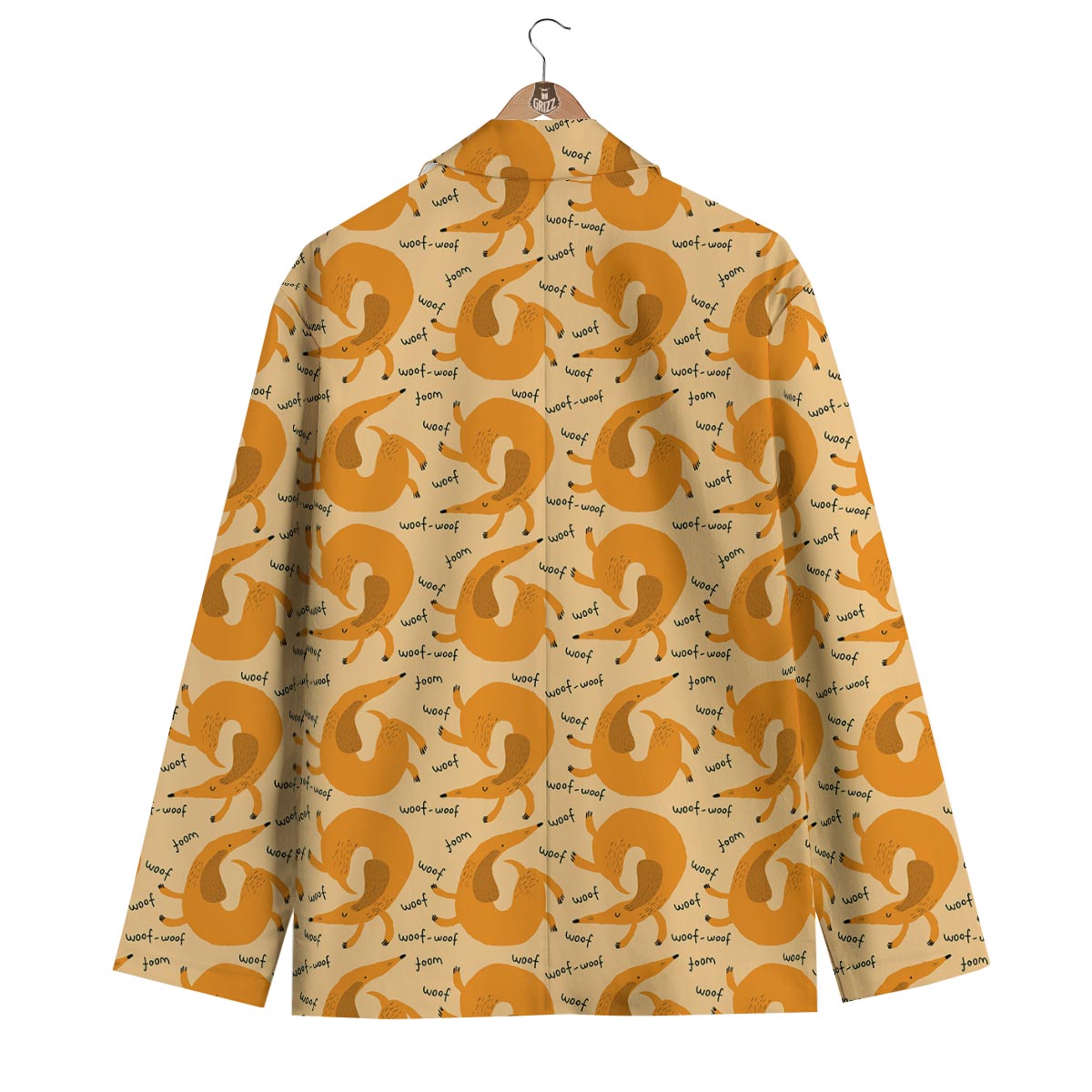 Wiener Dog Dachshund Woof Woof Pattern Print Men's Blazer-grizzshop
