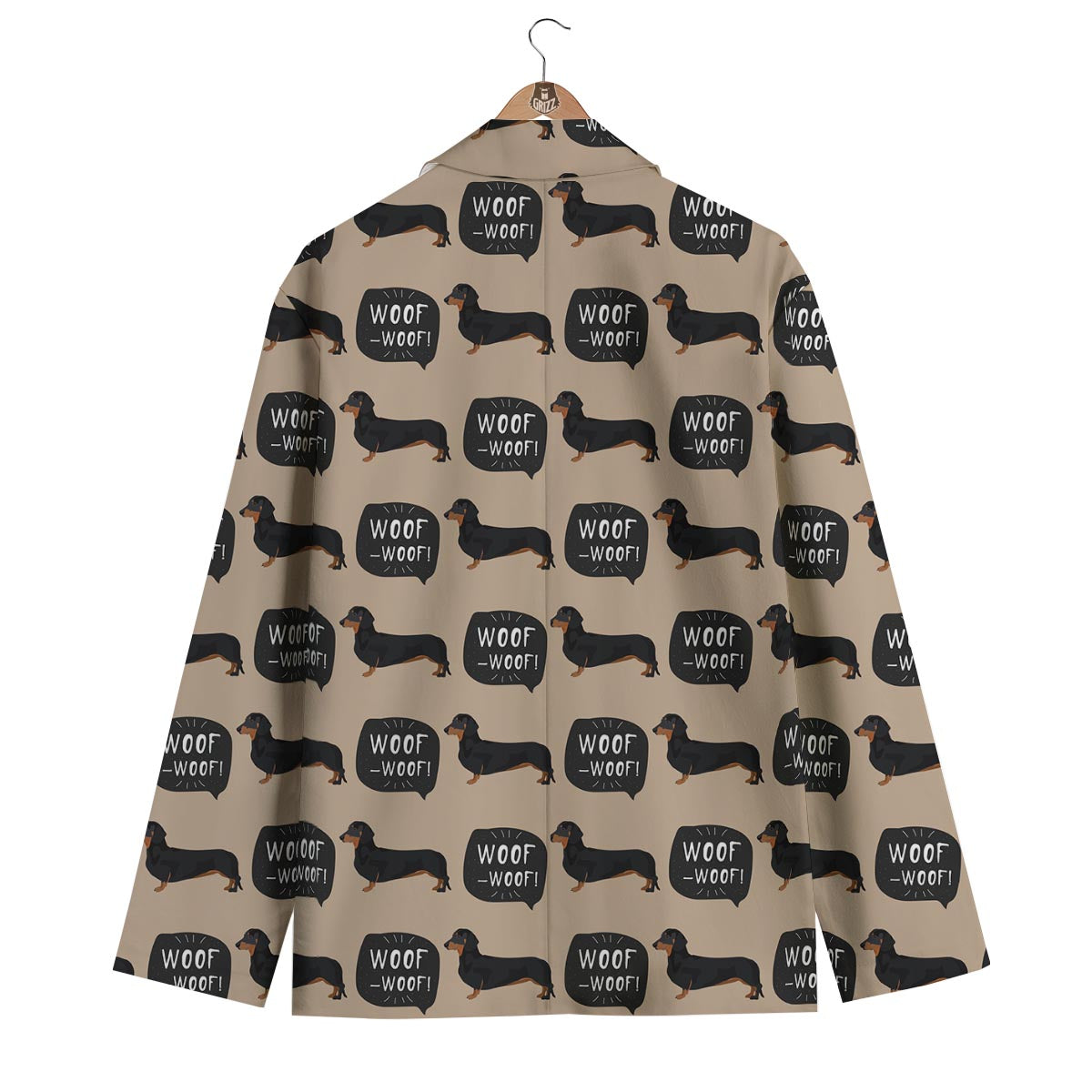 Wiener Dog Woof Woof Dachshund Pattern Print Men's Blazer-grizzshop
