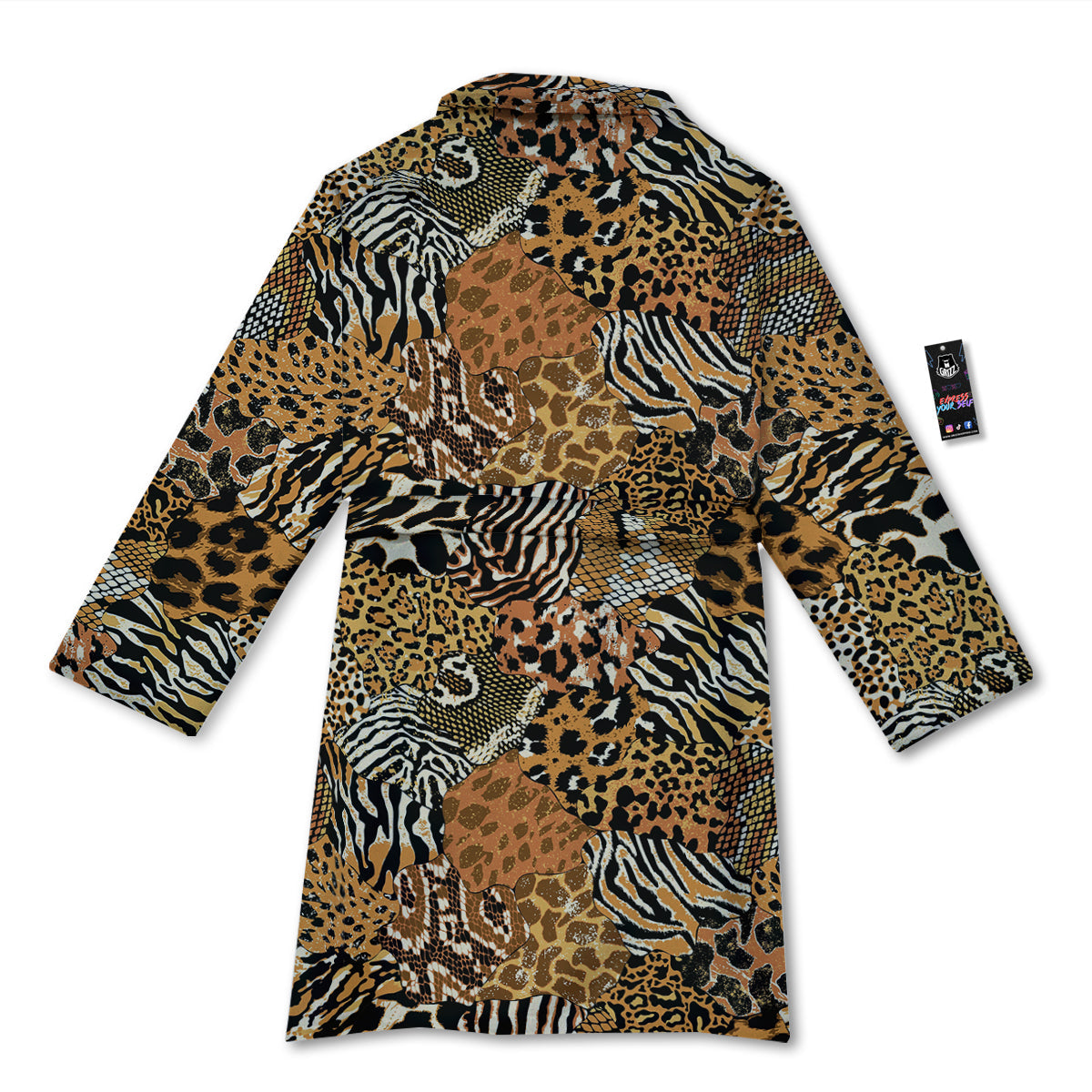Wild Animal Skins Patchwork Print Pattern Bathrobe-grizzshop